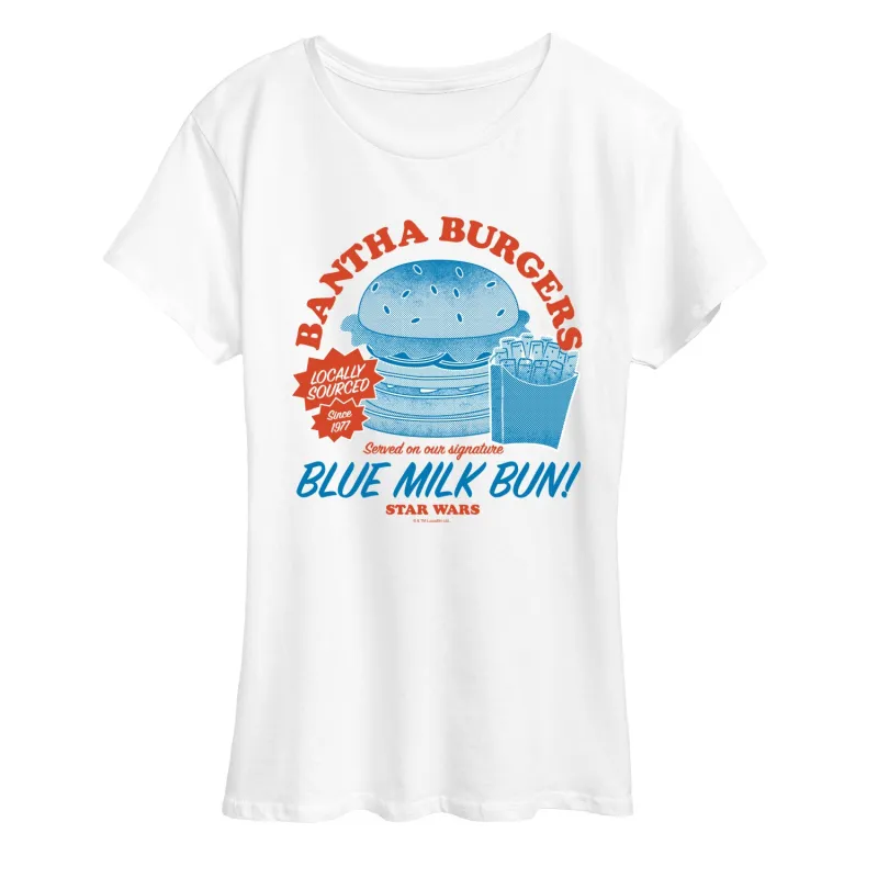 Star Wars - Bantha Burgers - Women's Short Sleeve Graphic T-Shirt sold by Zulily
