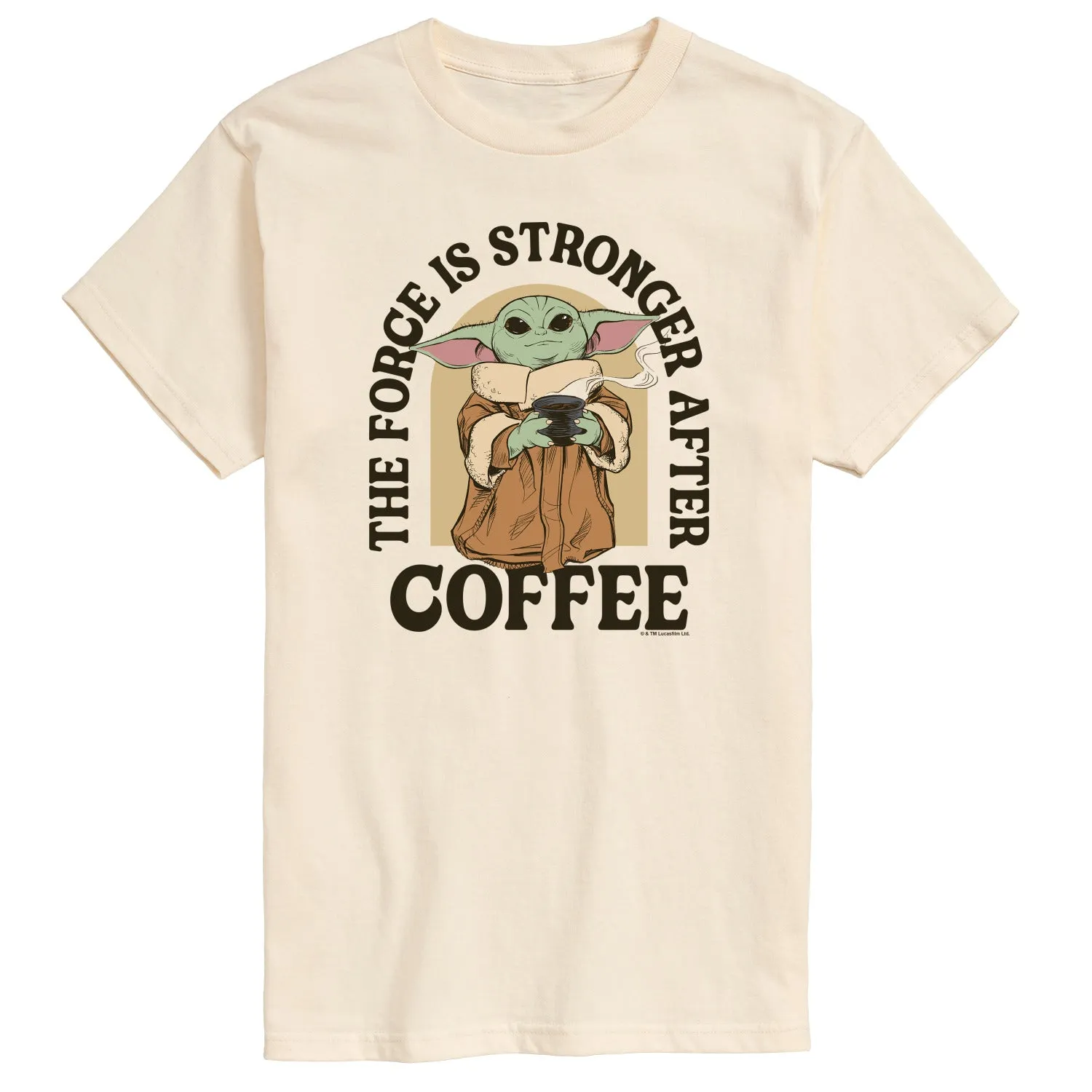 The Mandalorian - Force Stronger After Coffee - Men's Short Sleeve Graphic T-Shirt sold by Zulily
