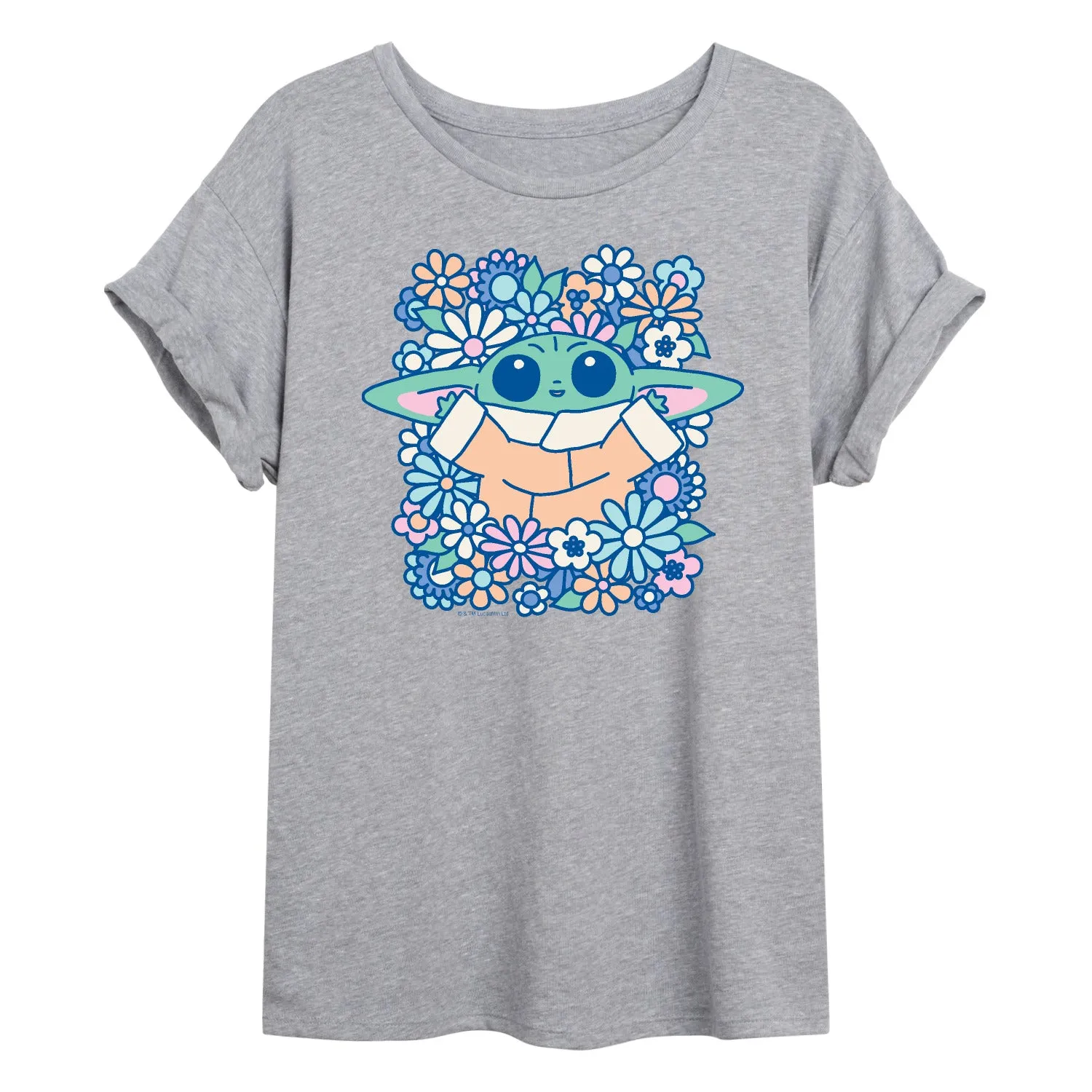 Star Wars - Grogu Flowers - Women's Oversized Graphic T-Shirt sold by Zulily product image thumbnail 2