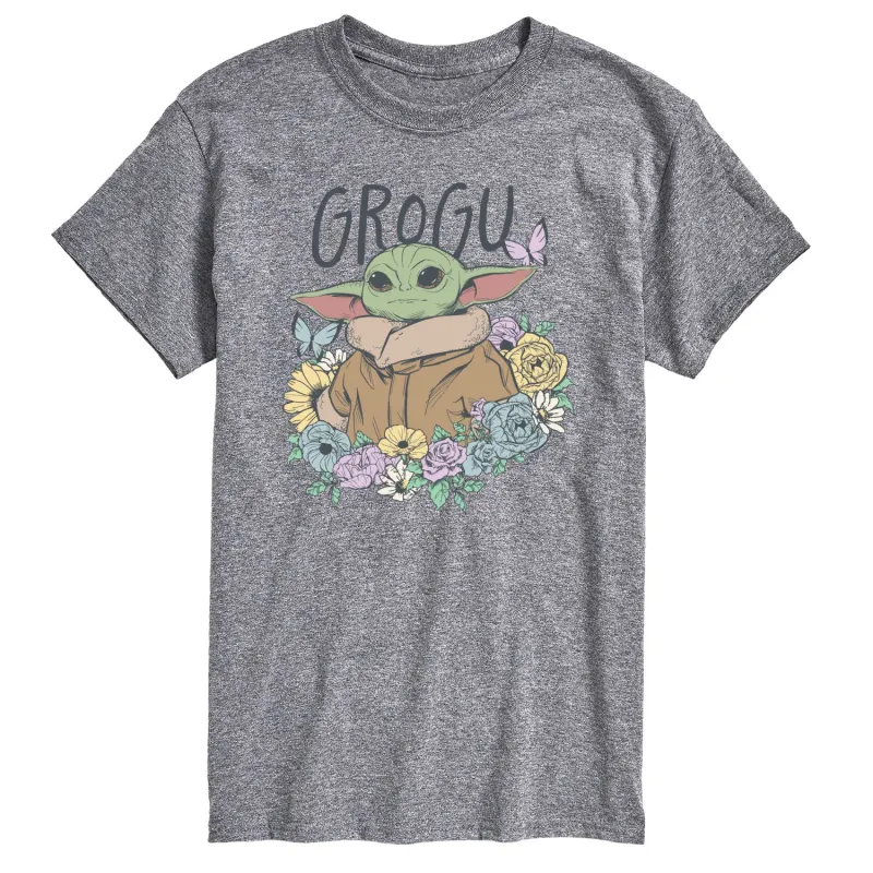 The Mandalorian - Floral Spring Grogu - Men's Short Sleeve Graphic T-Shirt made by Zulily