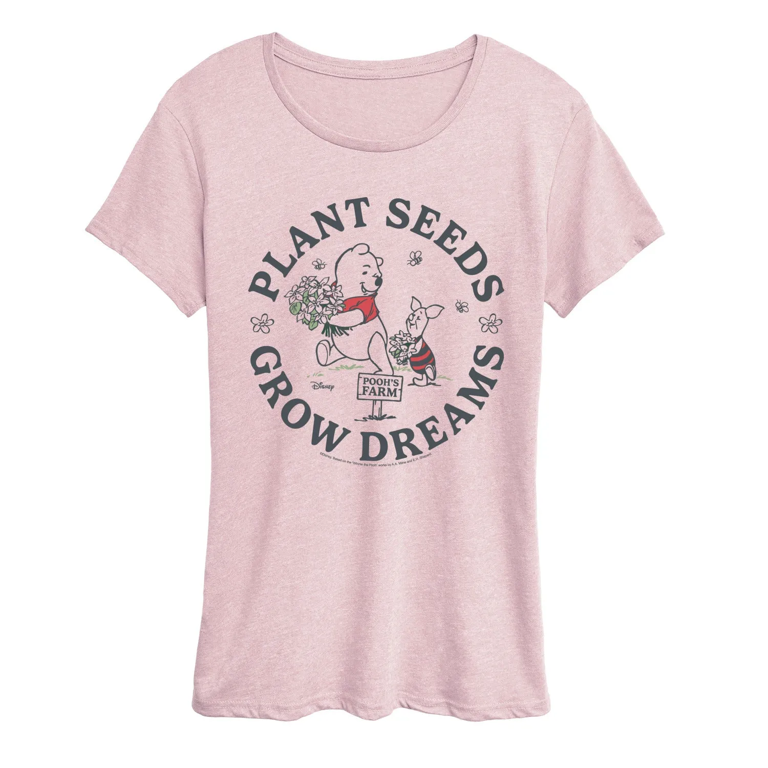 Winnie the Pooh - Plant Seeds Grow Dreams - Women's Short Sleeve Graphic T-Shirt sold by Zulily product image thumbnail 5