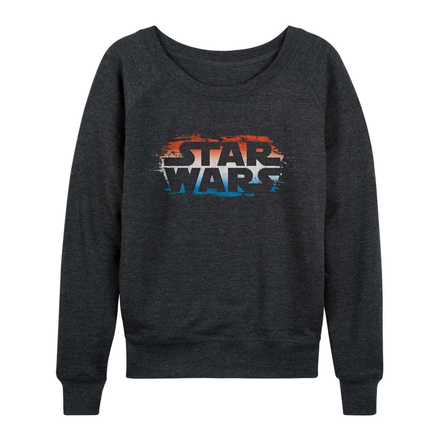 Star Wars - Red White Blue Paint Logo - Women's French Terry Long Sleeve Pullover sold by Zulily