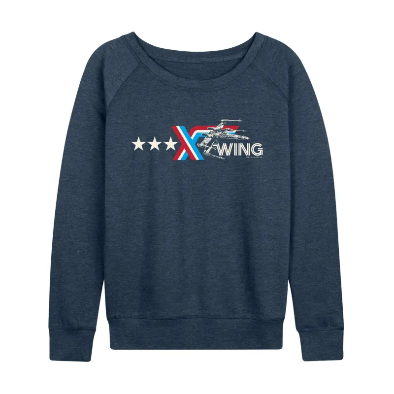 Star Wars - Americana X-Wing - Women's French Terry Long Sleeve Pullover made by Star Wars