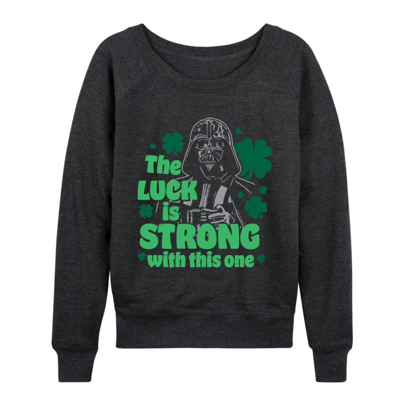 Star Wars - Luck Is Strong - Women's French Terry Long Sleeve Pullover made by Star Wars