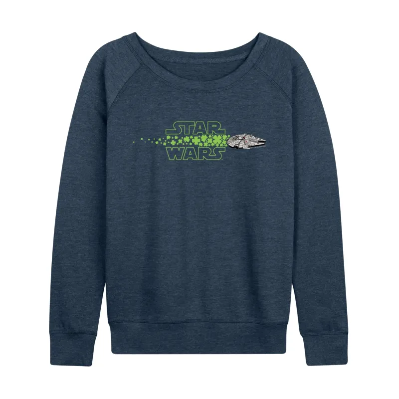 Star Wars - Millennium Falcon Shamrocks - Women's French Terry Long Sleeve Pullover made by Star Wars