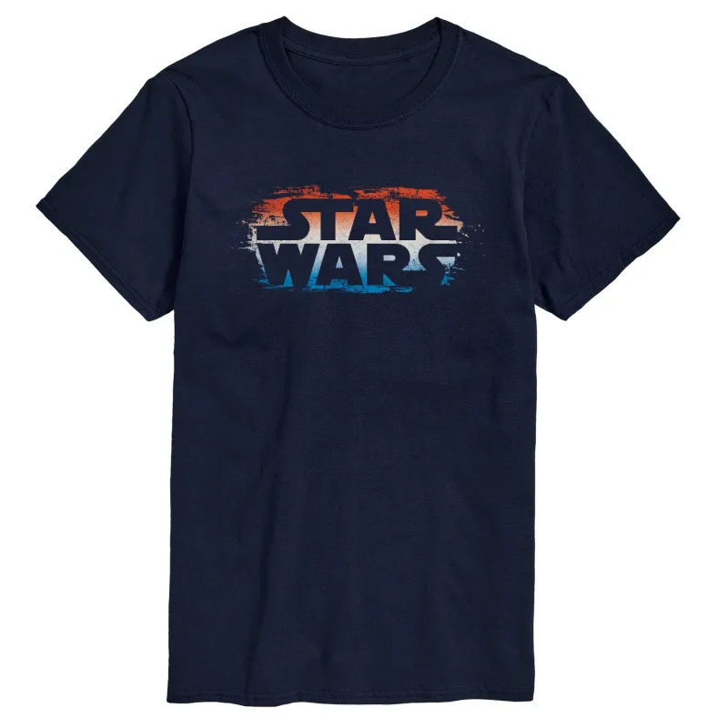 Star Wars - Red White Blue Paint Logo - Men's Short Sleeve Graphic T-Shirt sold by Zulily