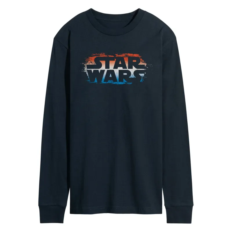 Star Wars - Red White Blue Paint Logo - Men's Long Sleeve Graphic T-Shirt sold by Zulily