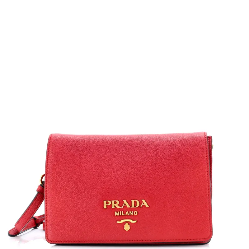 Pre-Loved Prada Dual Strap Flap Crossbody Bag Vitello Daino Small sold by Zulily