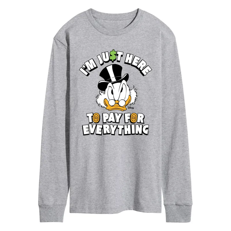 Disney - Here To Pay For Everything - Men's Long Sleeve Graphic T-Shirt made by Disney