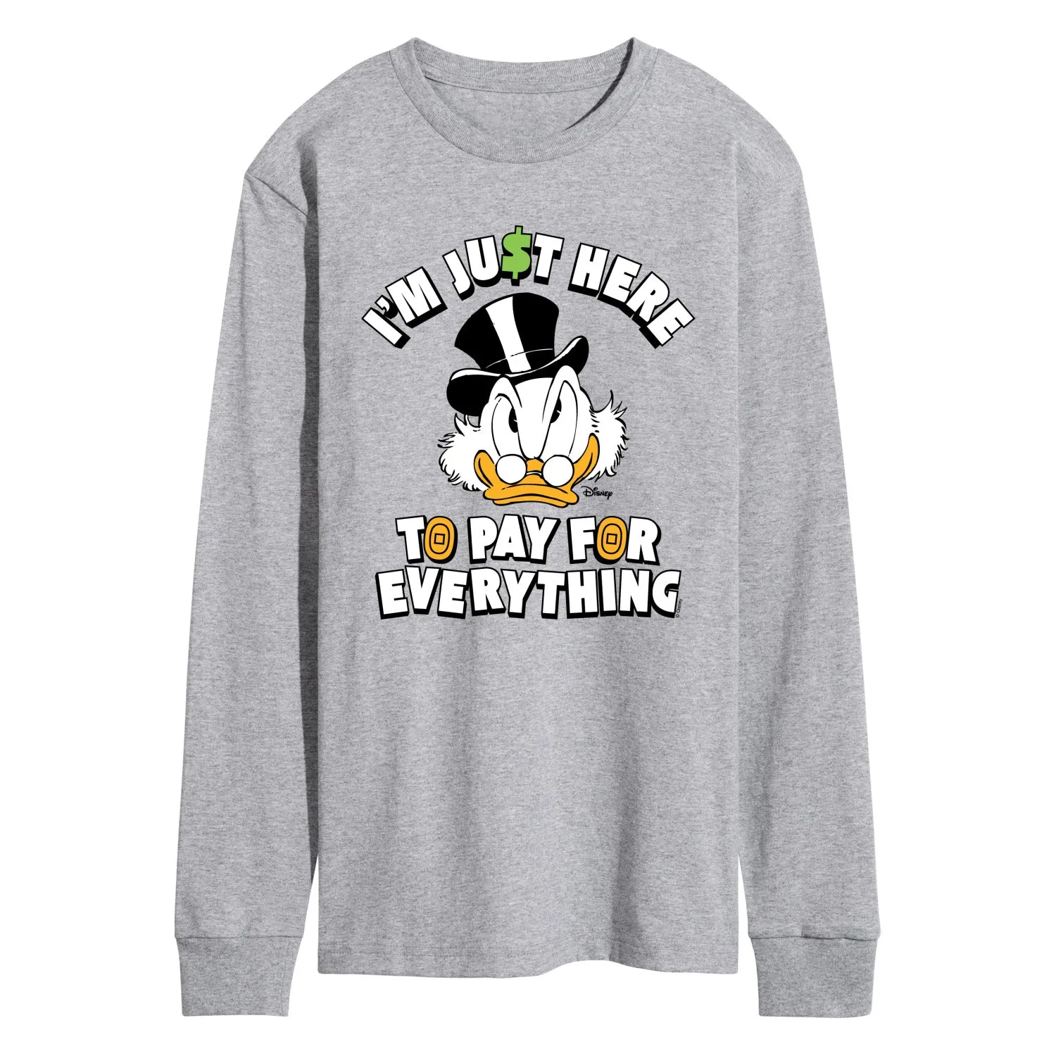 Disney - Here To Pay For Everything - Men's Long Sleeve Graphic T-Shirt sold by Zulily