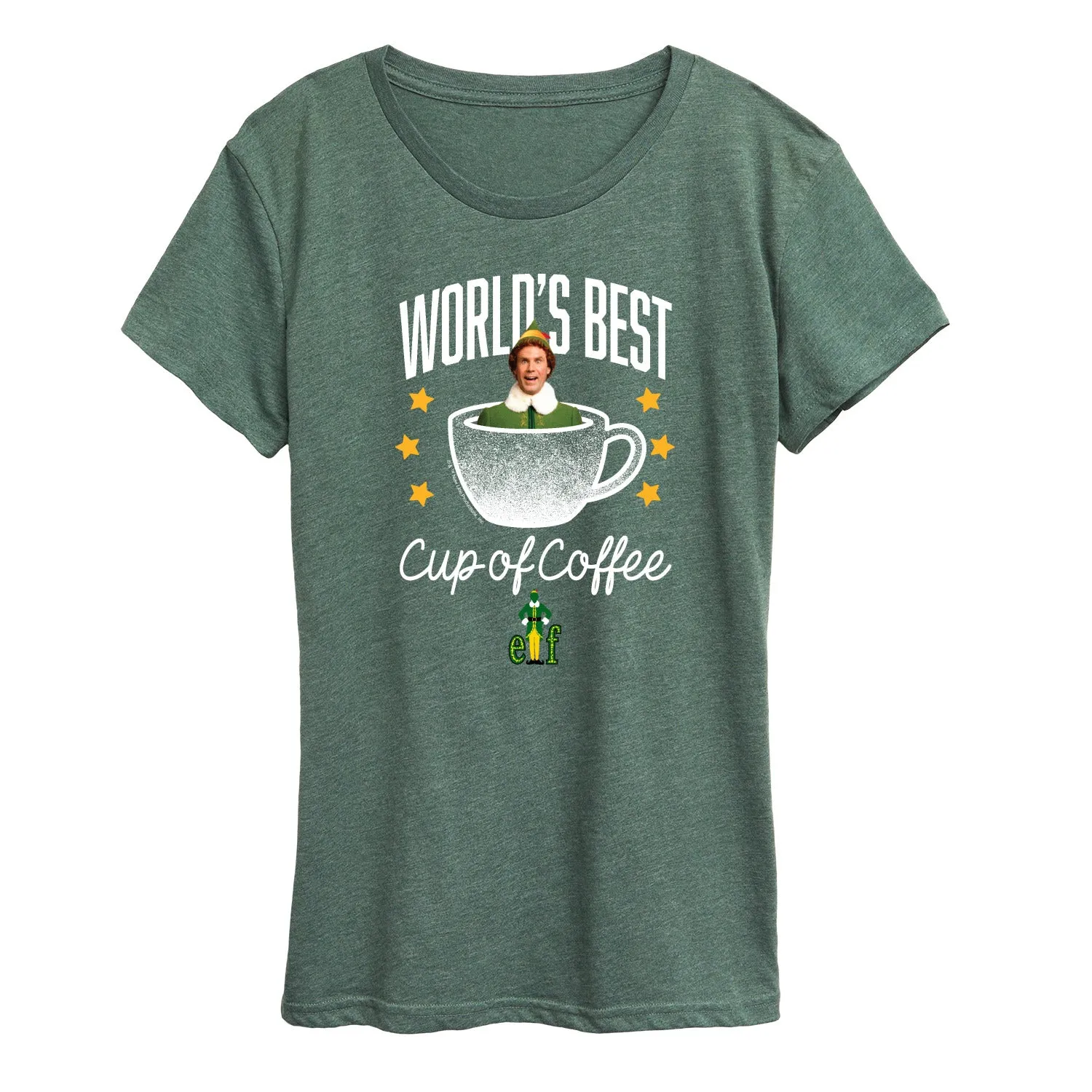 Elf - Worlds Best Cup Of Coffee - Women's Short Sleeve Graphic T-Shirt sold by Zulily product image thumbnail 5