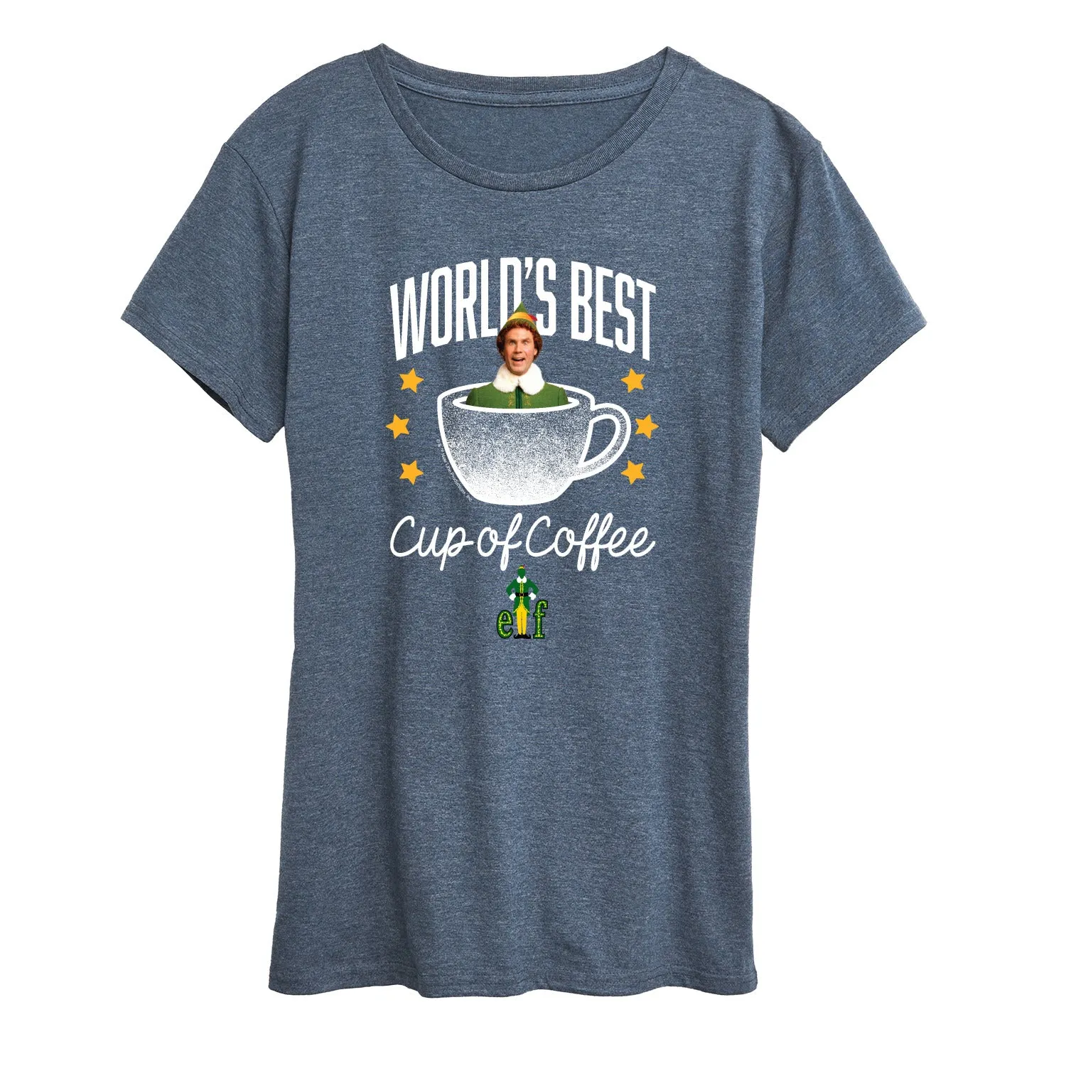 Elf - Worlds Best Cup Of Coffee - Women's Short Sleeve Graphic T-Shirt sold by Zulily product image thumbnail 3