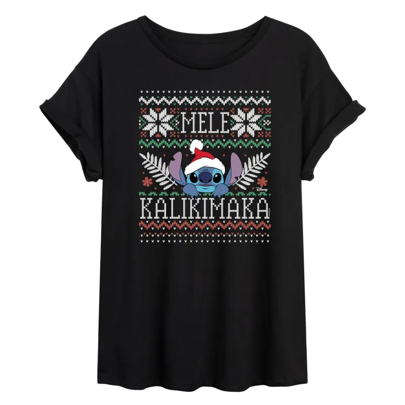 Disney - Stitch Holiday - Women's Oversized Graphic T-Shirt made by Disney