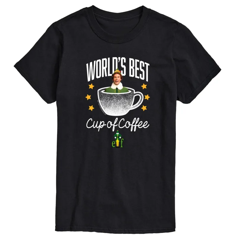 Elf - Worlds Best Cup Of Coffee - Men's Short Sleeve Graphic T-Shirt made by ELF