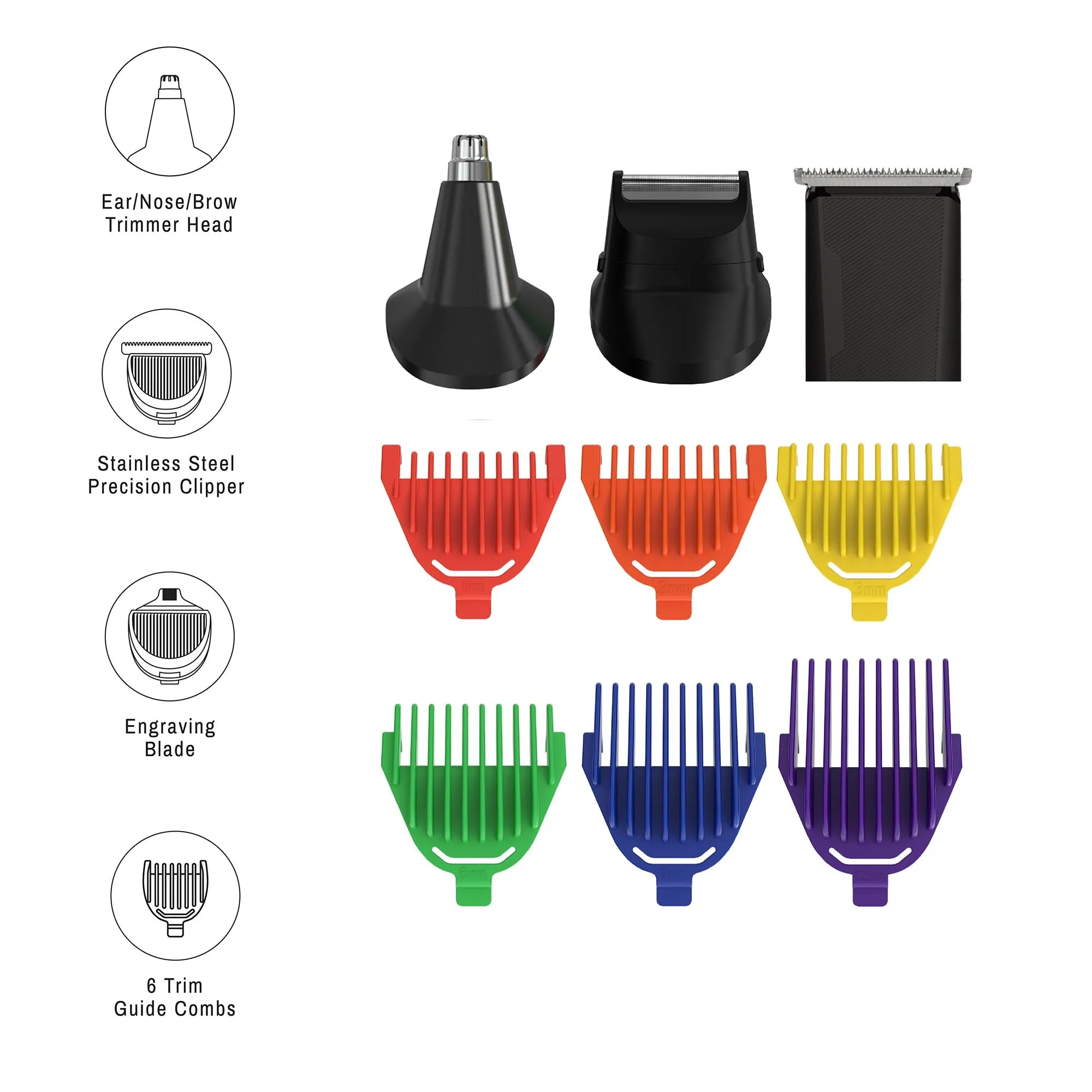 Pursonic Mario Lopez Rechargeable Men's Grooming Set - Complete Hair, Beard, Nose, and Ear Grooming Kit sold by Zulily product image thumbnail 3