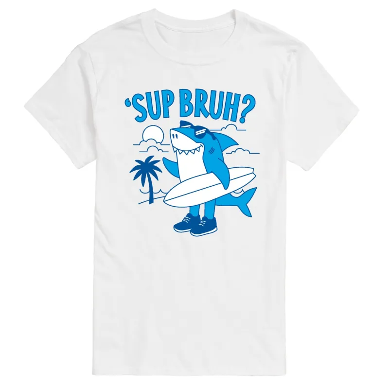 Instant Message - Sup Bruh Shark - Men's Short Sleeve Graphic T-Shirt sold by Zulily