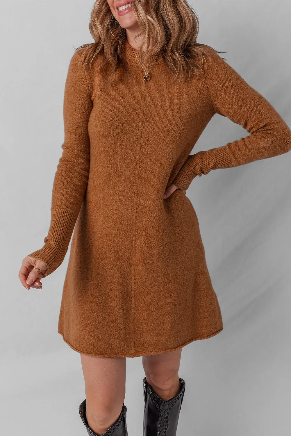 Threaded Pear Madeline Ribbed Mini Sweater Dress sold by Zulily product image thumbnail 4