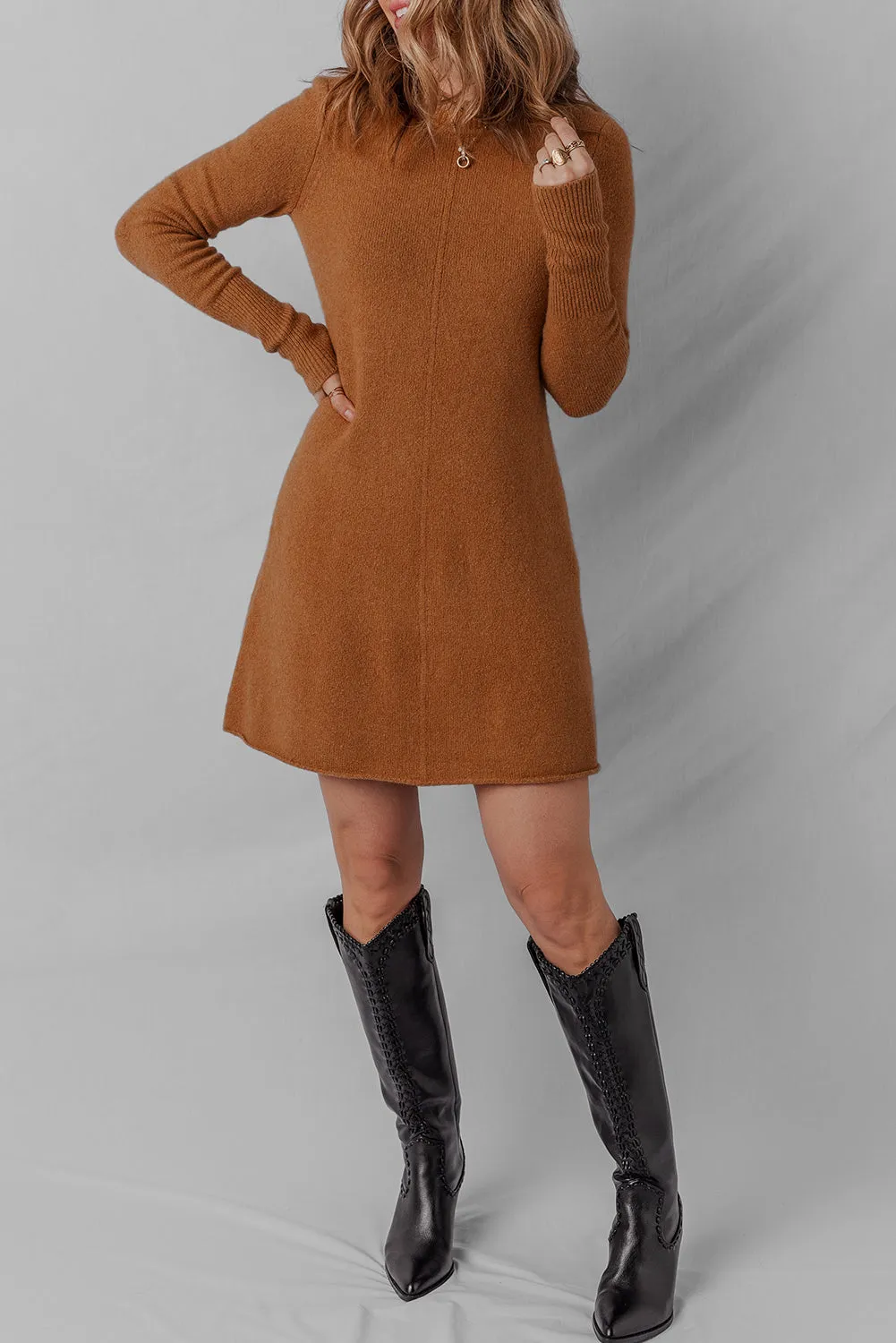 Threaded Pear Madeline Ribbed Mini Sweater Dress sold by Zulily product image thumbnail 5