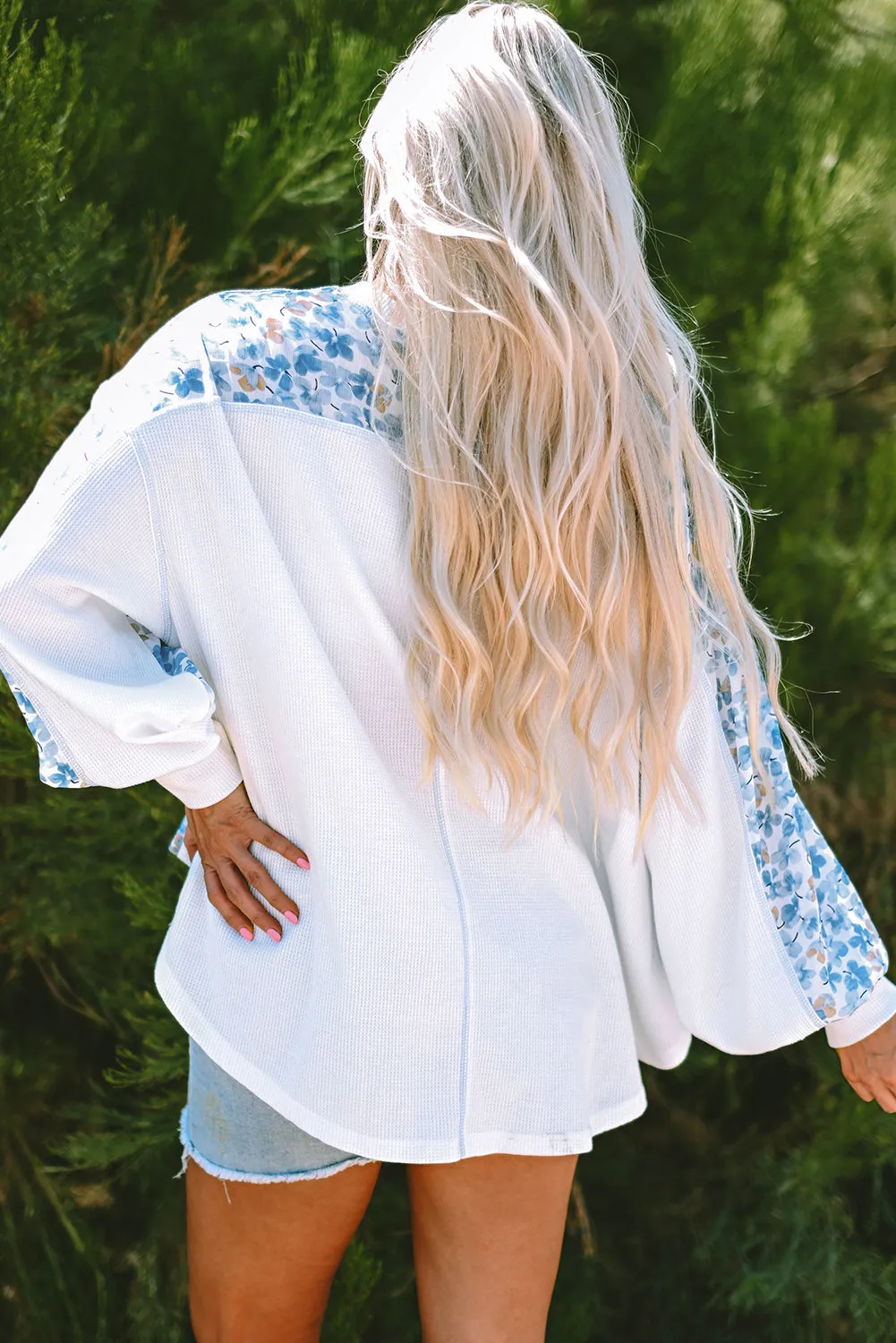 Threaded Pear Eliana Floral Patchwork V Neck Blouse sold by Zulily product image thumbnail 2