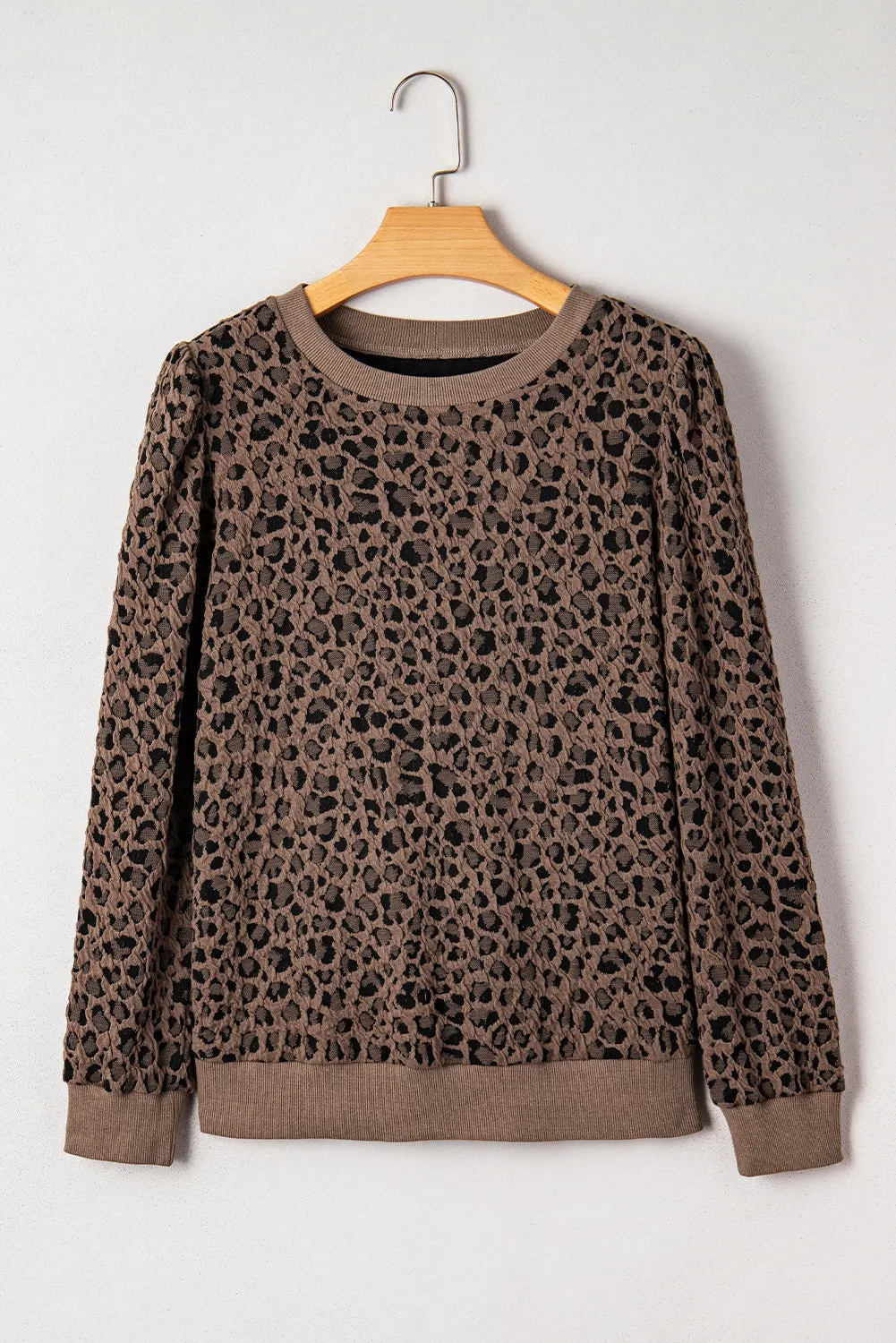 Threaded Pear Annie Ribbed Trim Leopard Top sold by Zulily