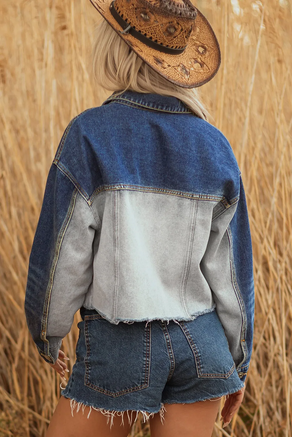 Threaded Pear Kikki Detail Distress Denim Jacket sold by Zulily product image thumbnail 2