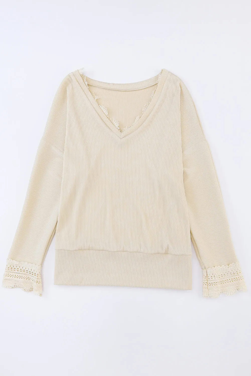 Threaded Pear Isabella Texture Lace Trim Long Sleeve Top sold by Zulily product image thumbnail 4