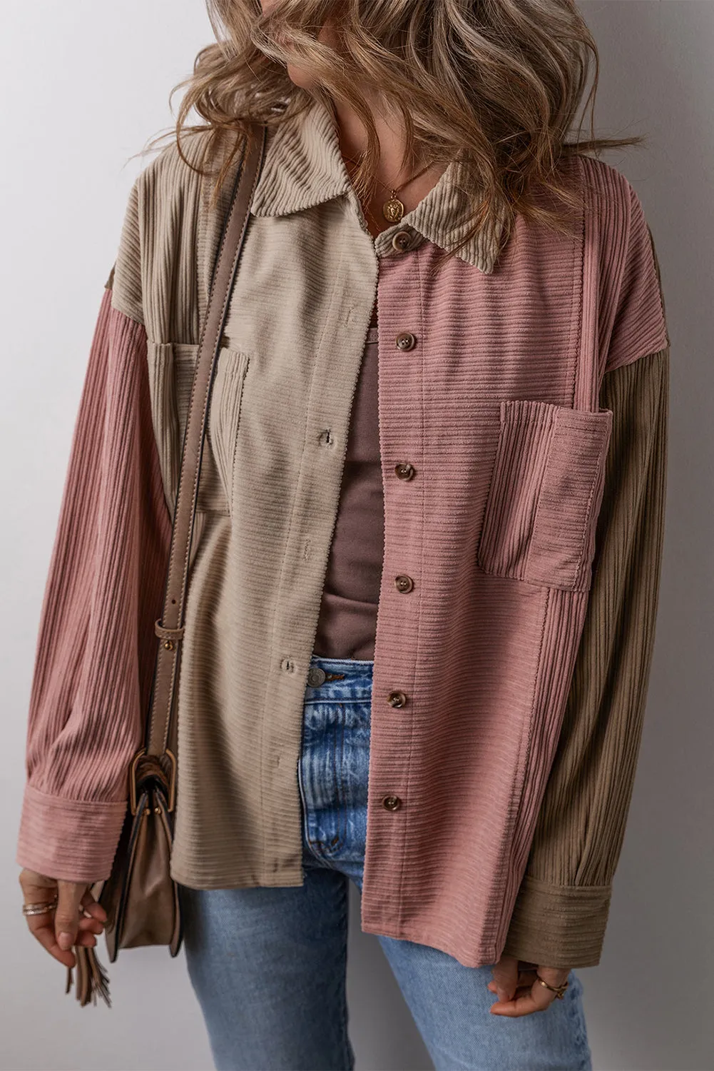Threaded Pear Abigail Block Chest Corduroy Shacket sold by Zulily product image thumbnail 3