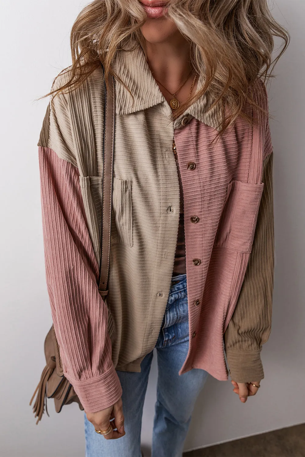 Threaded Pear Abigail Block Chest Corduroy Shacket sold by Zulily product image thumbnail 4