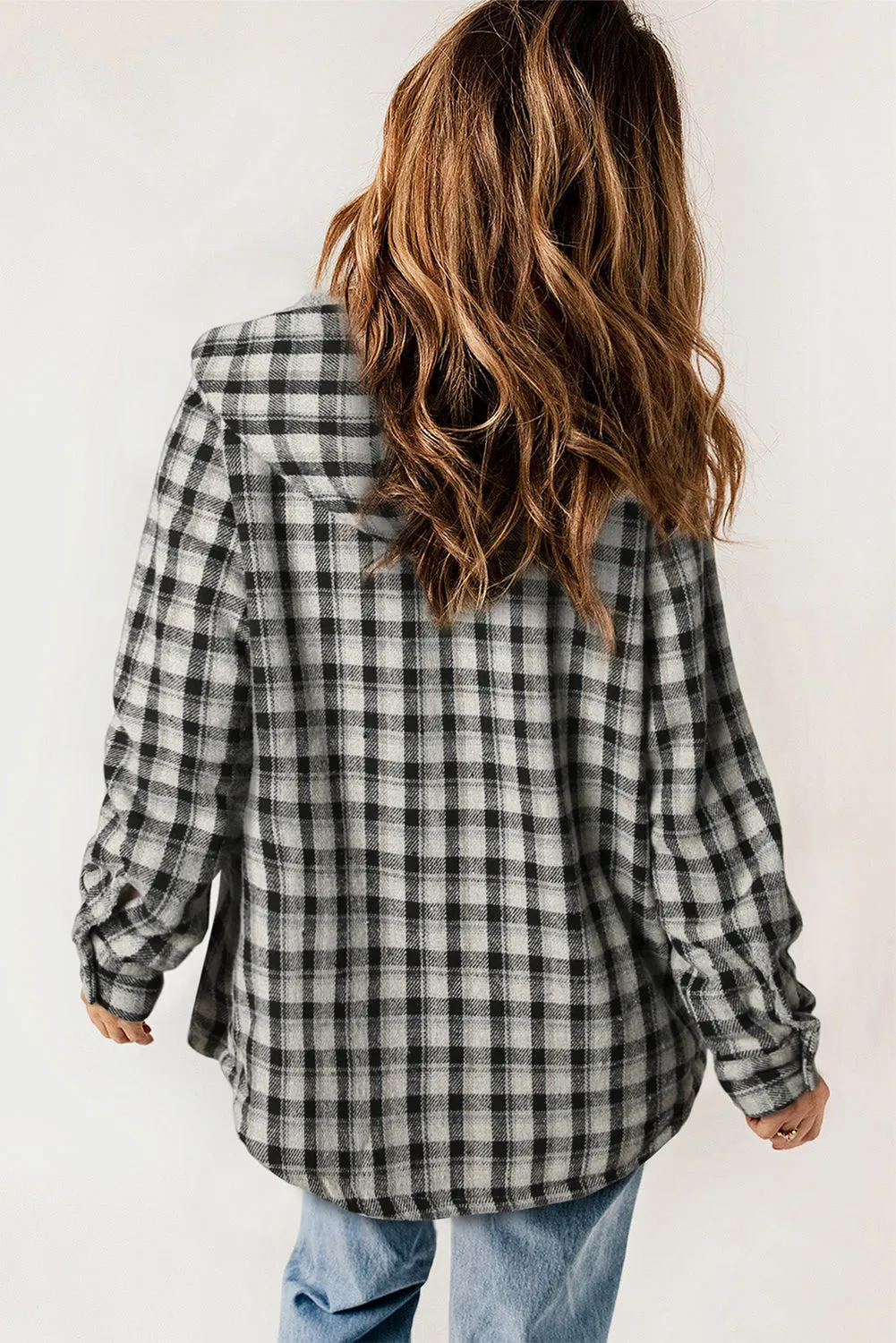 Threaded Pear Evelyn Sherpa Lined Hooded Shacket sold by Zulily product image thumbnail 2