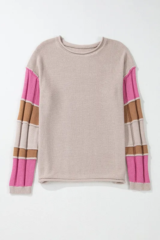Threaded Pear Ava Colorblock Exposed Seam Sweater sold by Zulily