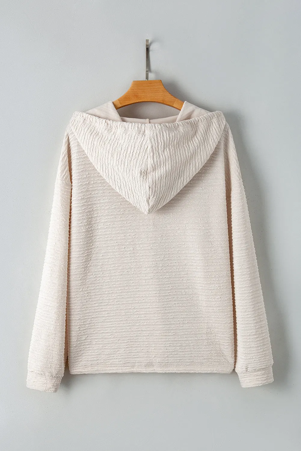 Threaded Pear Madison Textured Drawstring Henley Hoodie sold by Zulily product image thumbnail 2