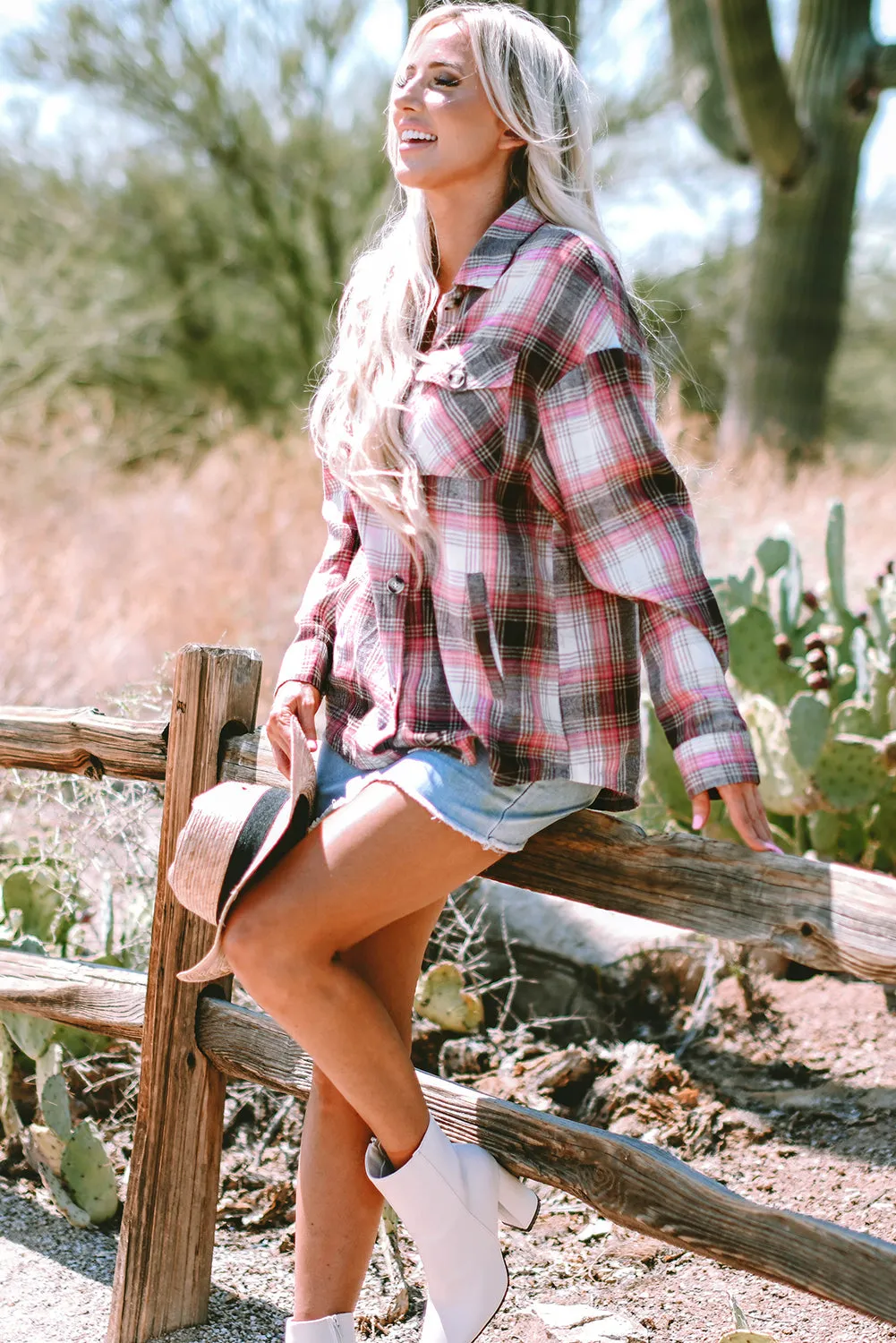 Threaded Pear Harper Plaid Flap Up Shacket sold by Zulily product image thumbnail 5