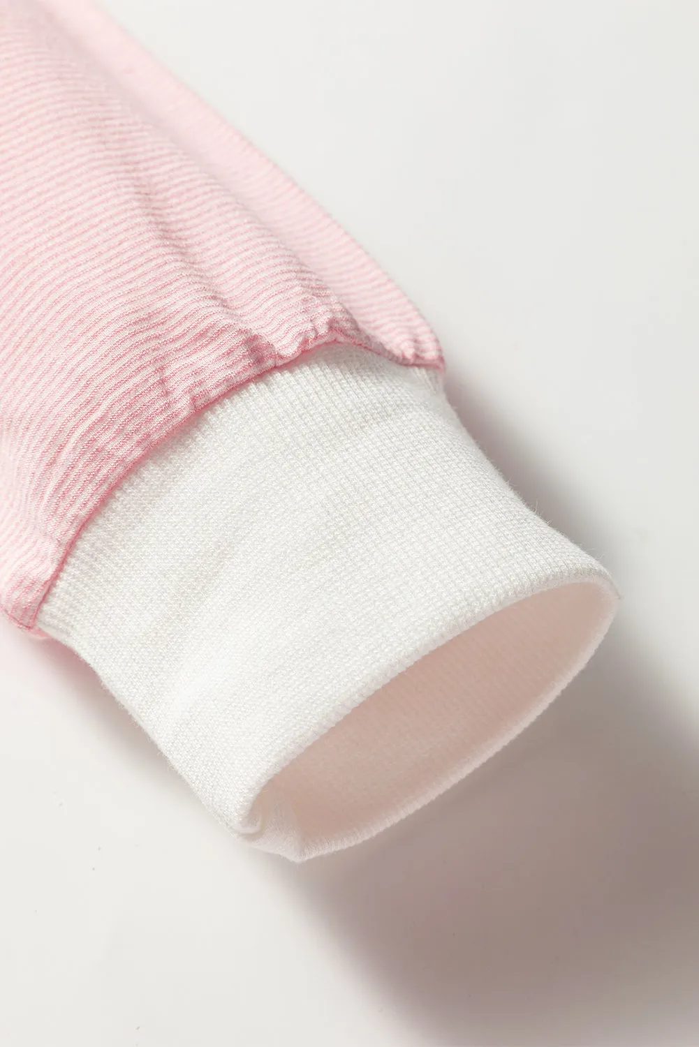 Threaded Pear Skyler Contrast Edge Patchwork Long Sleeve Top sold by Zulily product image thumbnail 4