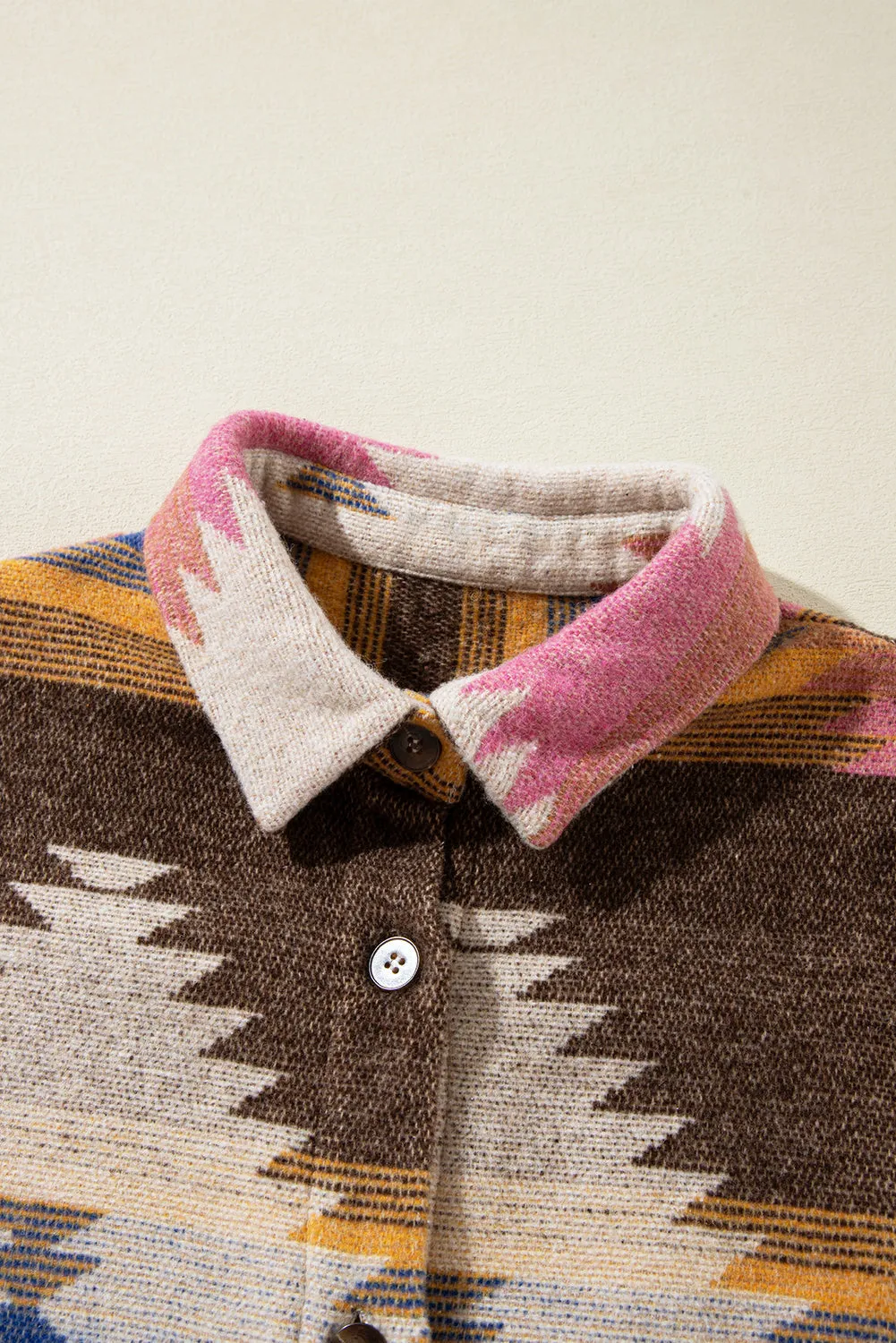 Threaded Pear Laney aztec Print Up Shacket sold by Zulily product image thumbnail 3