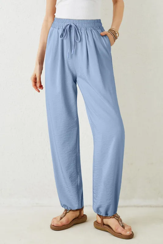 Threaded Pear Sawyer Waistband Pleated Loose Pants sold by Zulily