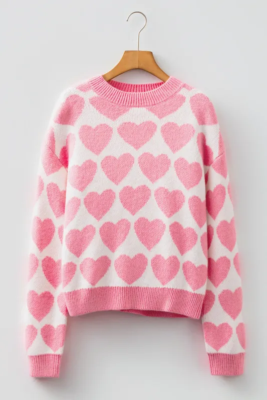 Threaded Pear Skylar Heart Print Knit Sweater sold by Zulily