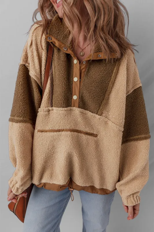 Threaded Pear Adaline Patchwork Half Sherpa Sweatshirt sold by Zulily