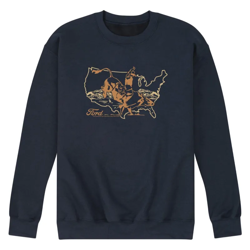 Ford - Western Bull Rider - Men's Crew Fleece Sweatshirt sold by Zulily
