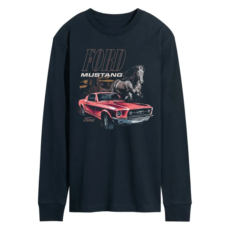 Ford - Mustang Horse - Men's Long Sleeve Graphic T-Shirt sold by Zulily