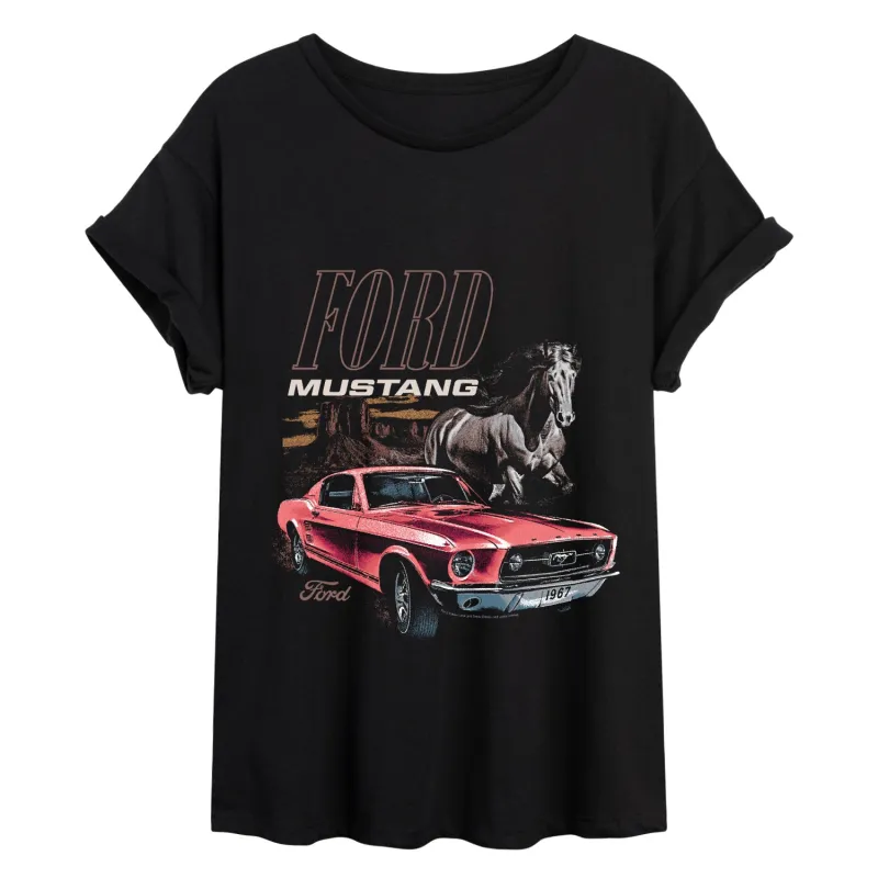 Ford - Mustang Horse - Women's Oversized Graphic T-Shirt made by Ford