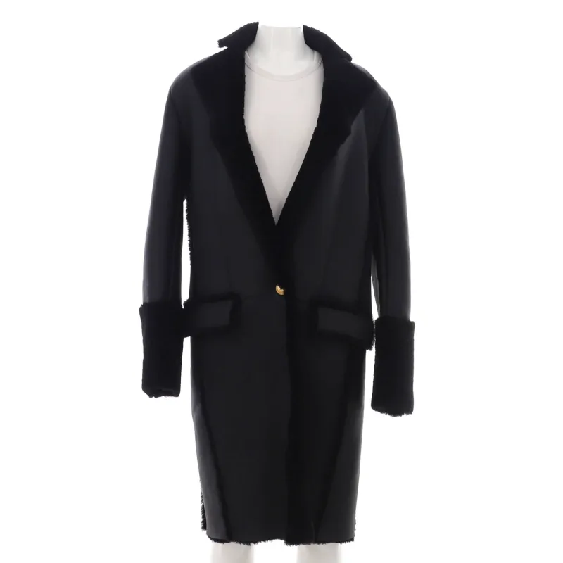 Pre-Loved Balmain Women's Two Pocket Single Button Coat Leather and Shearling sold by Zulily