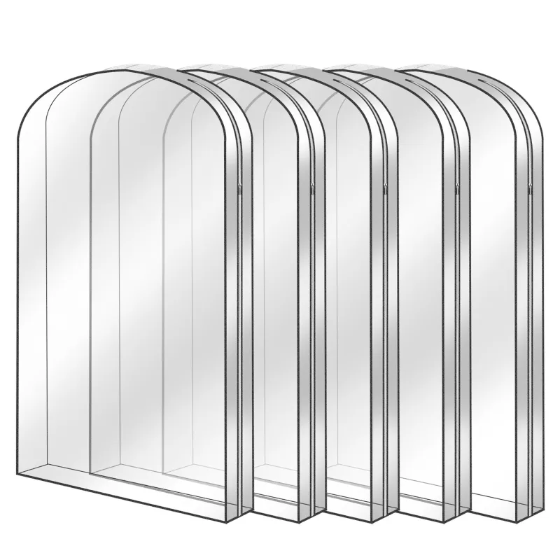 Fresh Fab Finds 5 Pack 60In Garment Bag for Hanging Clothes Dustproof Waterproof Hanging Clothes Storage Bag Clear Transparent Suits Cover for Sweater Jacket Coat Dre sold by Zulily