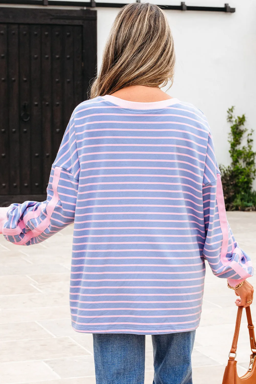 Threaded Pear Eliza Stripe Oversize Casual Top sold by Zulily product image thumbnail 2