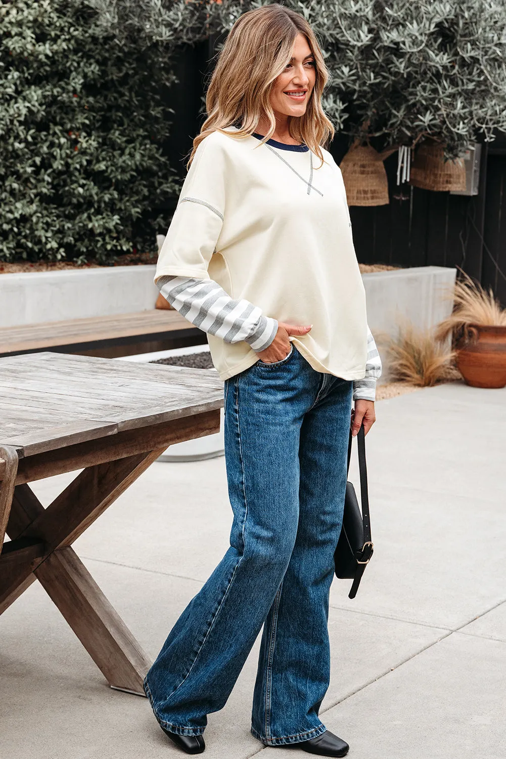 Threaded Pear Ashley Striped Long Sleeve Two-in-one Top sold by Zulily product image thumbnail 5