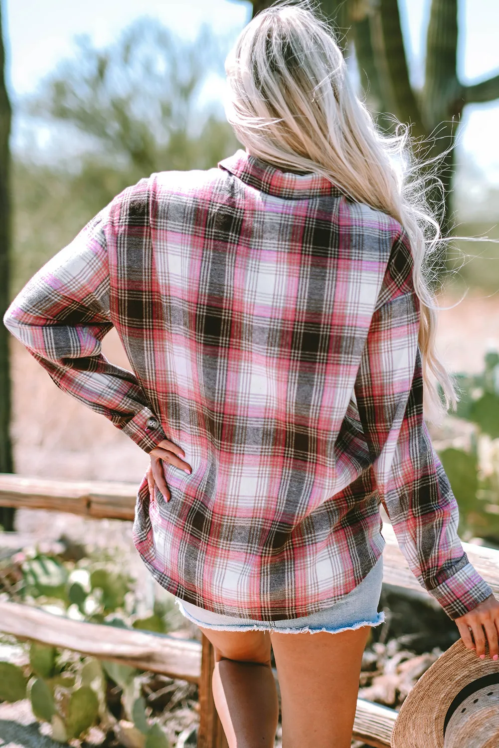 Threaded Pear Harper Plaid Flap Up Shacket sold by Zulily product image thumbnail 2