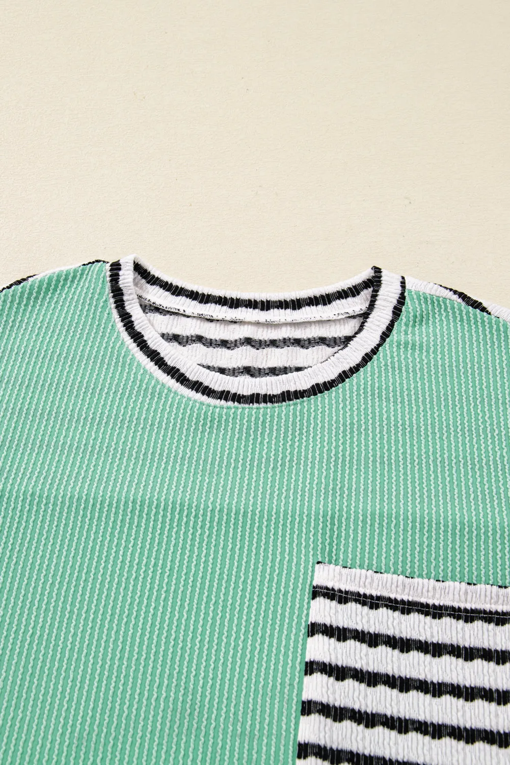 Threaded Pear Claire Contrast Striped Patchwork Long Sleeve Top sold by Zulily product image thumbnail 3