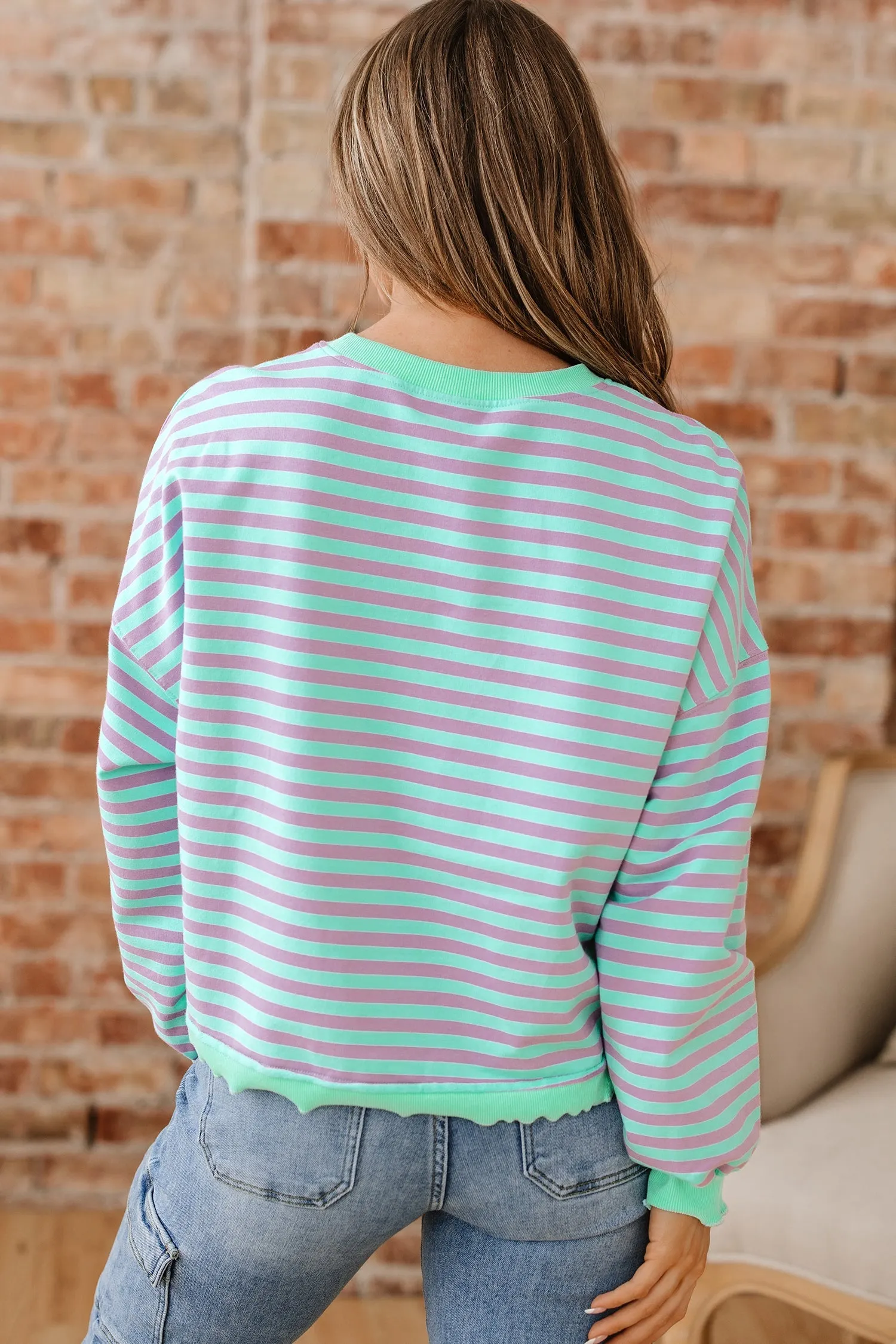 Threaded Pear River Ribbed Trim Oversize Sweatshirt sold by Zulily product image thumbnail 2