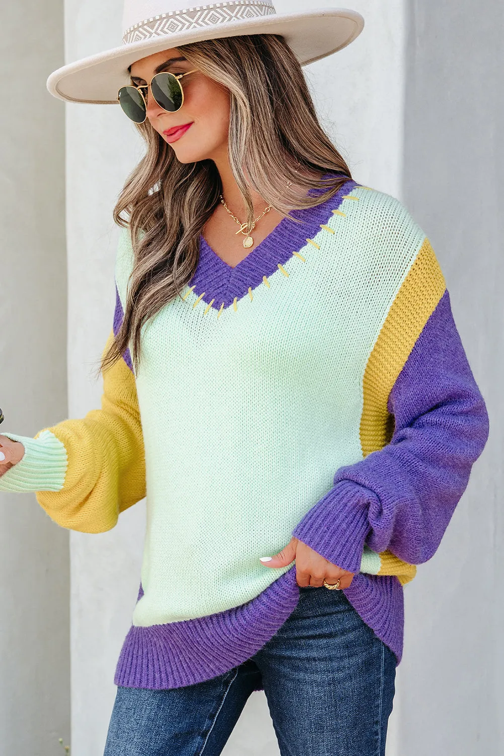 Threaded Pear Colette Knitted Drop Shoulder Sweater sold by Zulily product image thumbnail 3