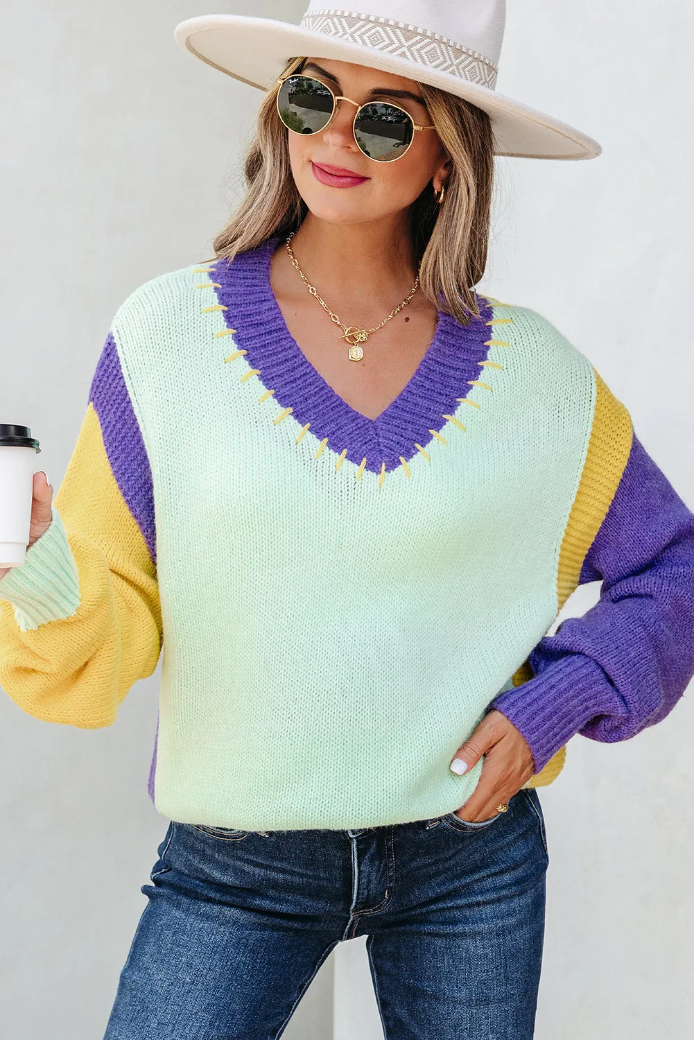 Threaded Pear Colette Knitted Drop Shoulder Sweater sold by Zulily product image thumbnail 4