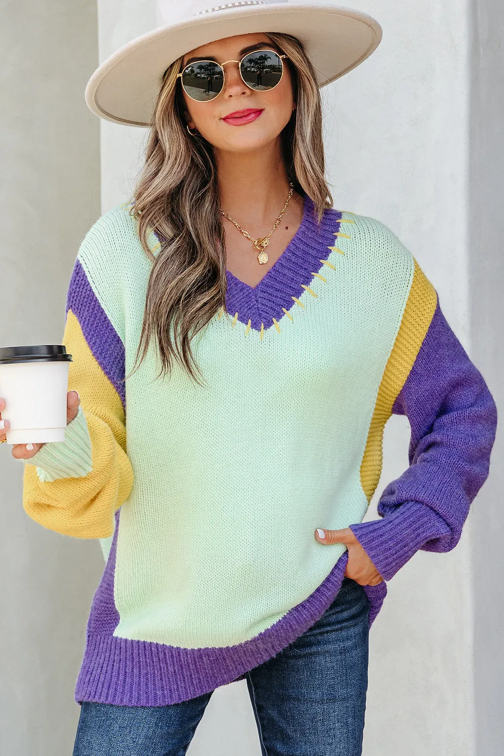 Threaded Pear Colette Knitted Drop Shoulder Sweater sold by Zulily